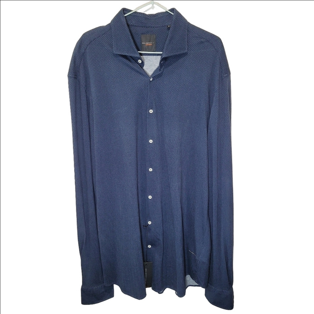 Baldessarini NWT Mens Henry M button Diwn Long Sleeve Navy Shirt